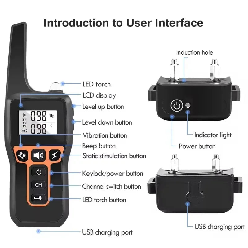 Zpaxo Dog Training Collar – Remote, Waterproof, 1000m Range