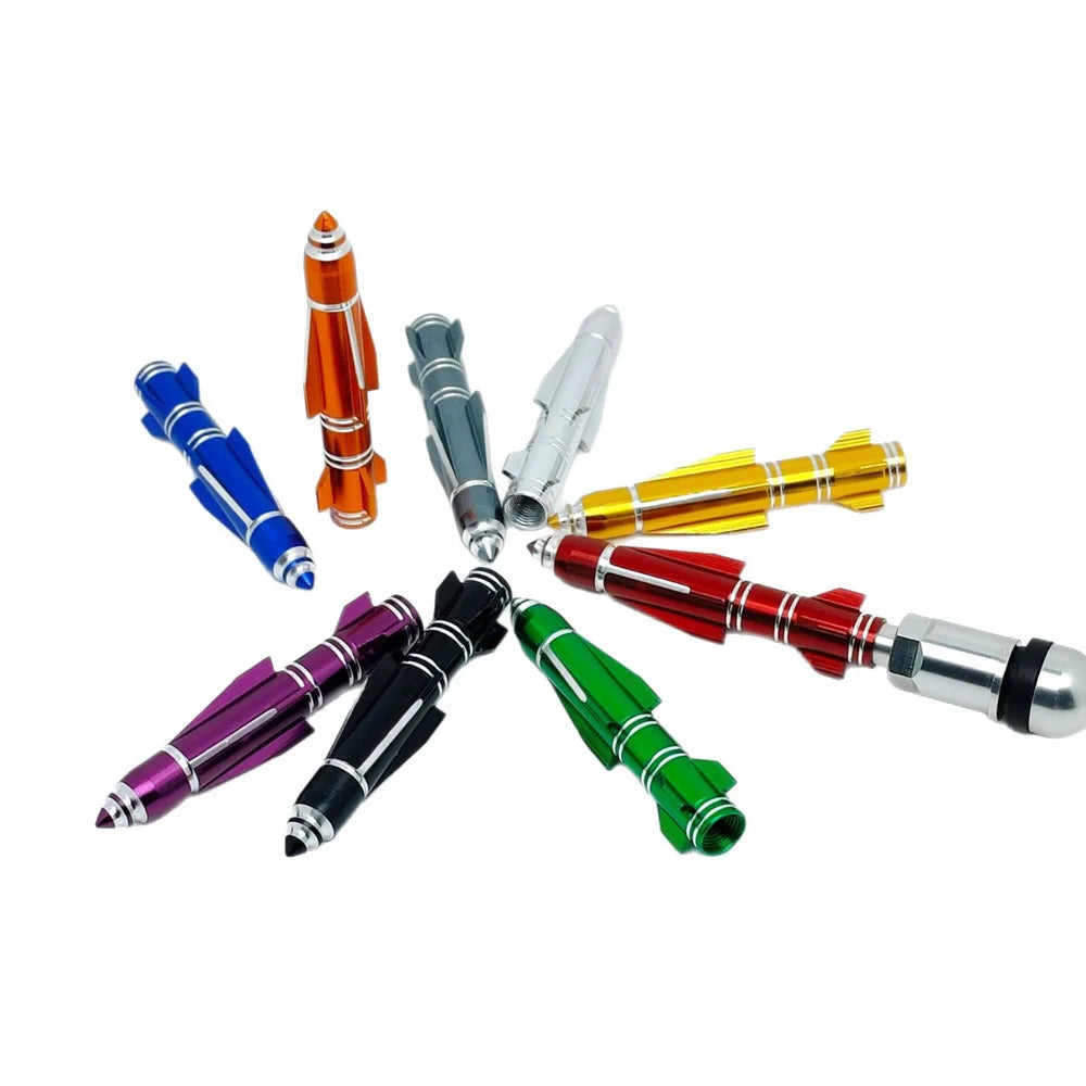4-Pack Rocket Aluminum Tire Valve Stem Caps | Cars & Motorcycles