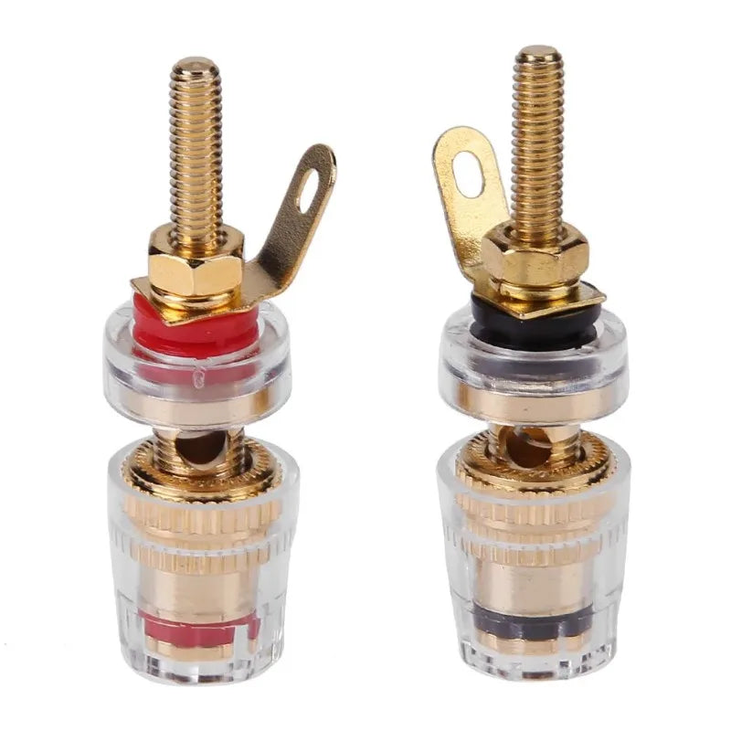2pcs 4mm Brass Speaker Amplifier Binding Posts Terminals for Banana Plugs Zpaxo