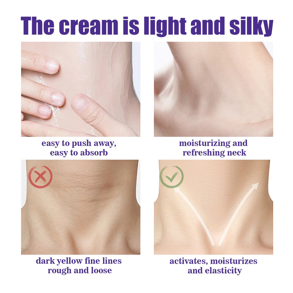 Neck Firming Cream 50g Tightening Lifting Wrinkle Reduction for Crepey Skin Intensely Hydrating Nourishing Cream with Shea Butte Zpaxo
