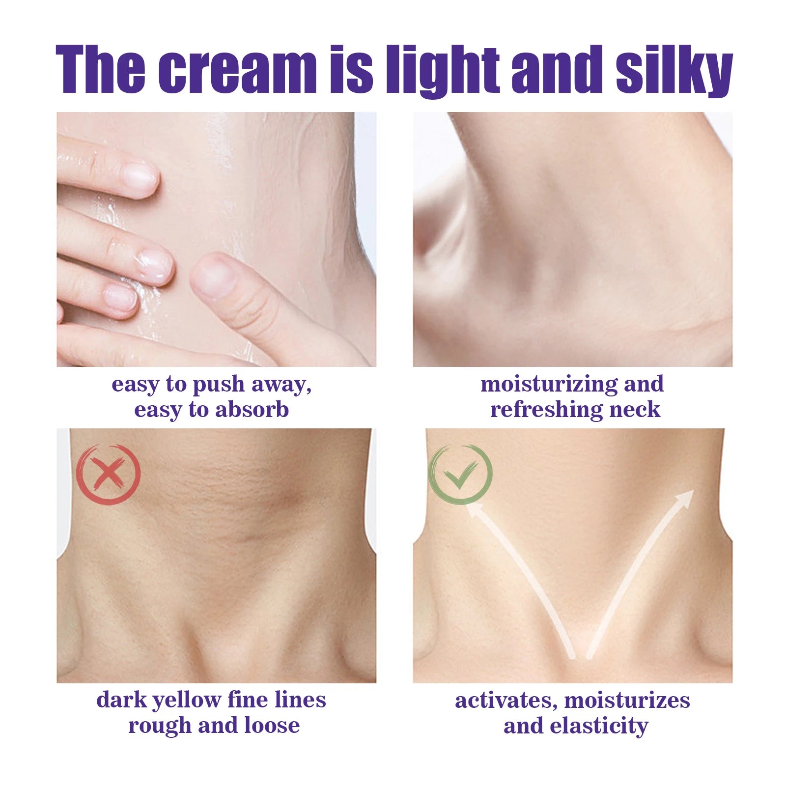 Neck Firming Cream 50g Tightening Lifting Wrinkle Reduction for Crepey Skin Intensely Hydrating Nourishing Cream with Shea Butte Zpaxo