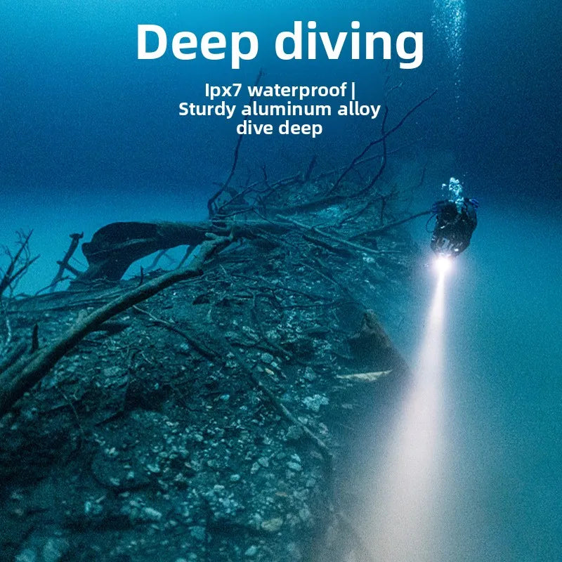 Professional Diving Flashlight Strong Light L2 Electromagnetic