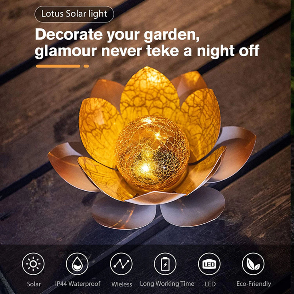 Solar Garden Lights Outdoor Waterproof LED Lotus Lamp Sunlight Yard Zpaxo