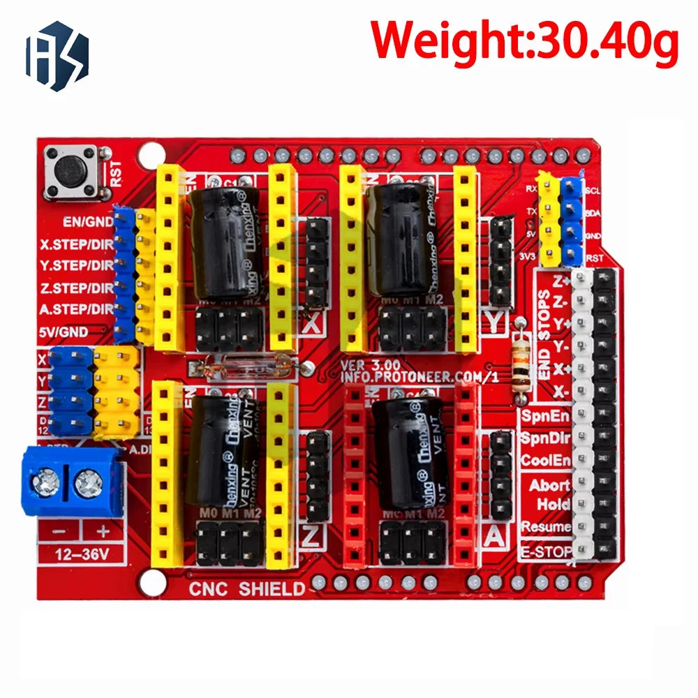 ‌CNC Shield V3 (GRBL-Compatible) for Arduino forUno – 4x A4988/DRV8825 Stepper Motor Driver Bundle for CNC Milling, 3D Printi Zpaxo