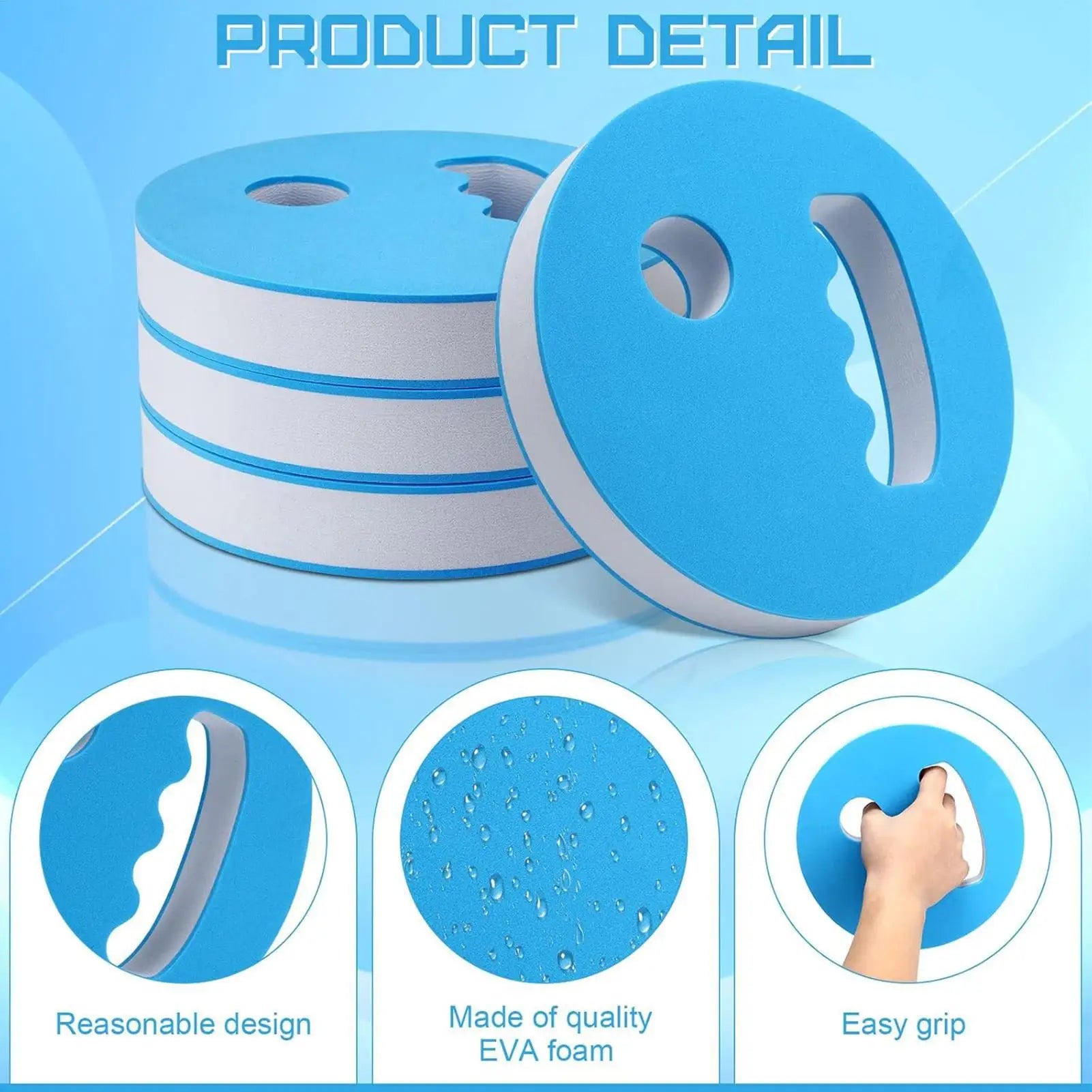 2-Pack EVA Foam Water Exercise Discs – Aqua Hand Paddles Aqua Exercise Paddles Zpaxo