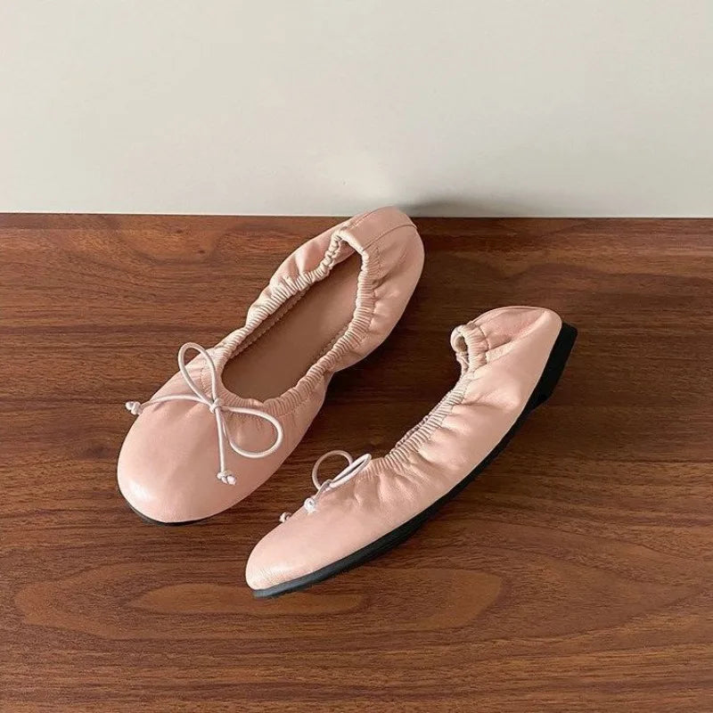 Women's Solid Elegant Comfortable Single Shoes Women Bow Zpaxo
