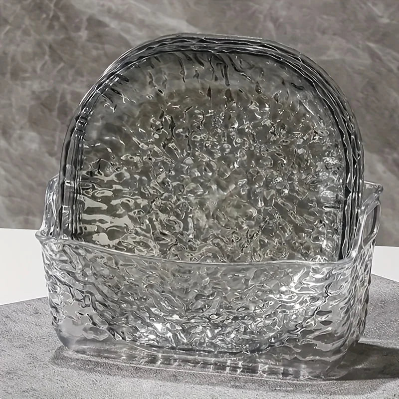 4+ Snack Plate Transparent Stand Glacier Design Fruits Nuts Party