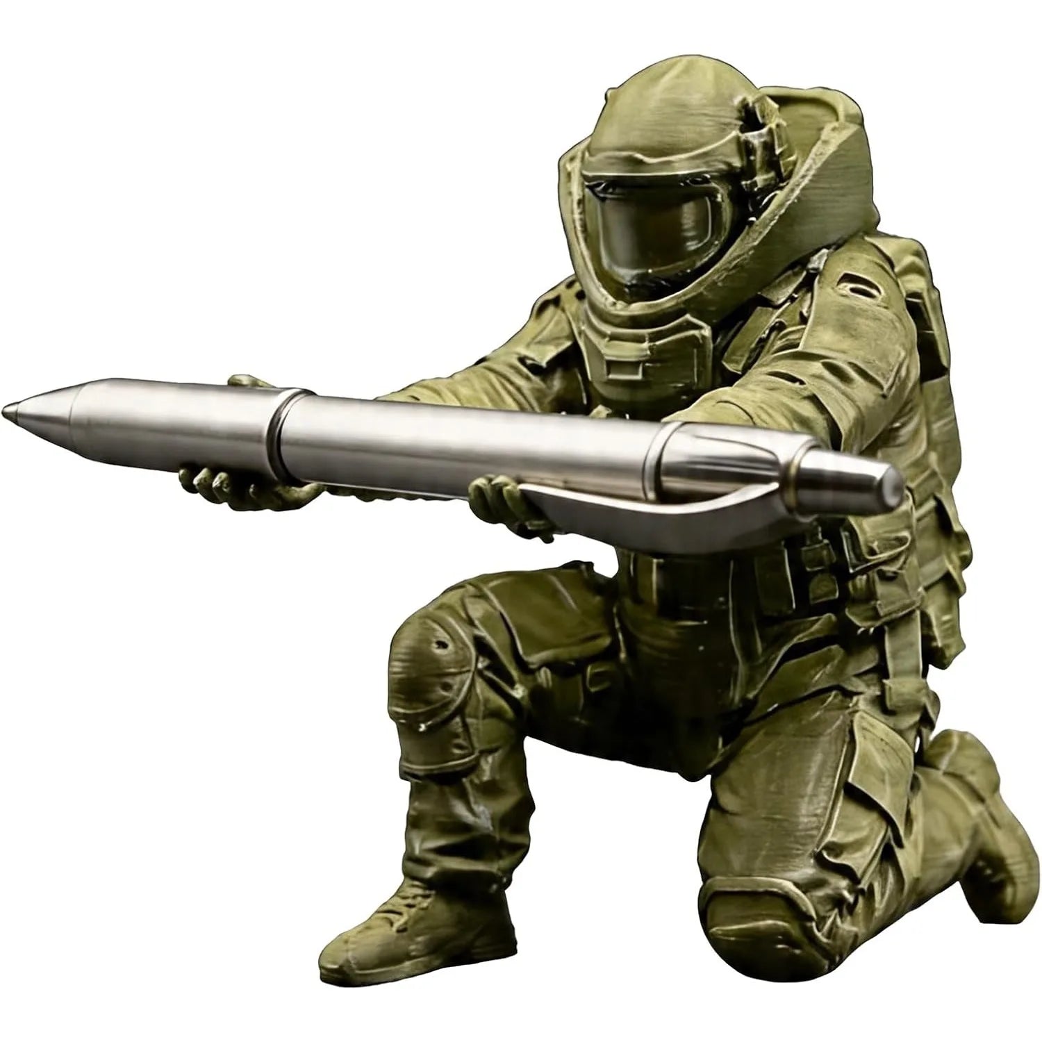 Tactical Soldier Pen Holder 3D Printed Single Pencil Statue Cool Desk