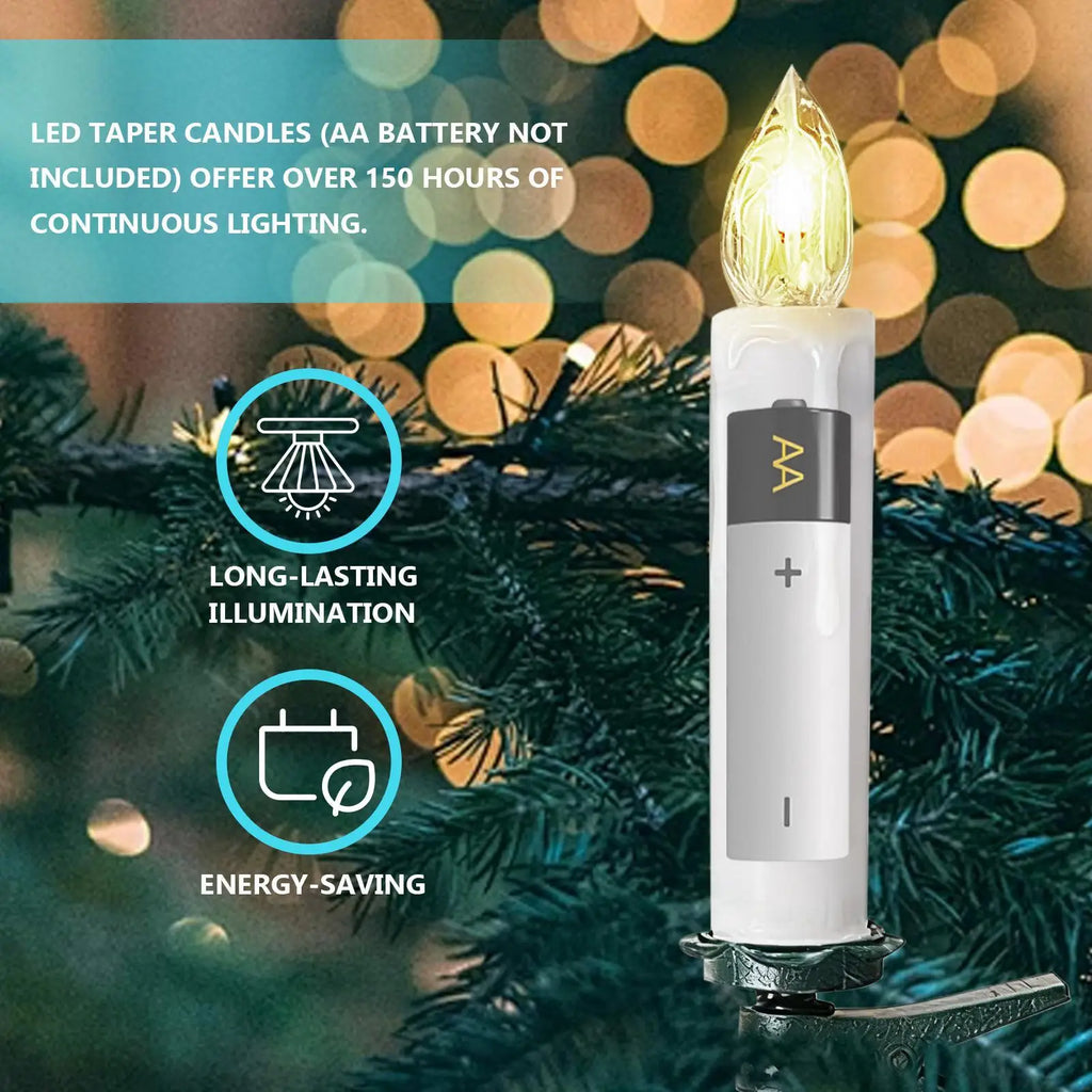 Battery Taper Candles Adjustable Safe Flickering Decor Flameless