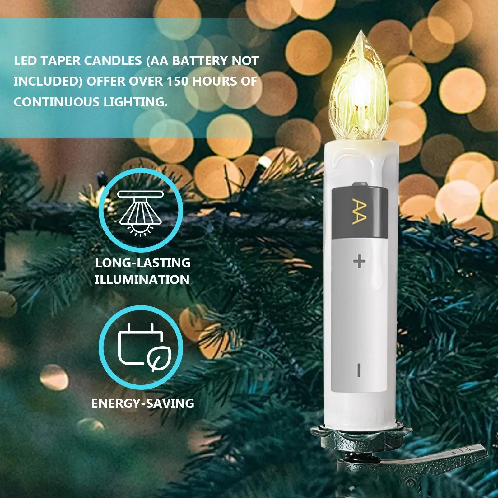 Battery Taper Candles Adjustable Safe Flickering Decor Flameless