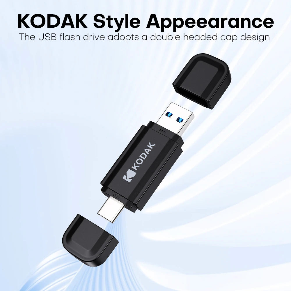 KODAK K143D USB 3.2 Type-C Flash Drive 128GB 256GB 64GB 32GB OTG High Speed Dual Pendrive for Phone Laptop Zpaxo