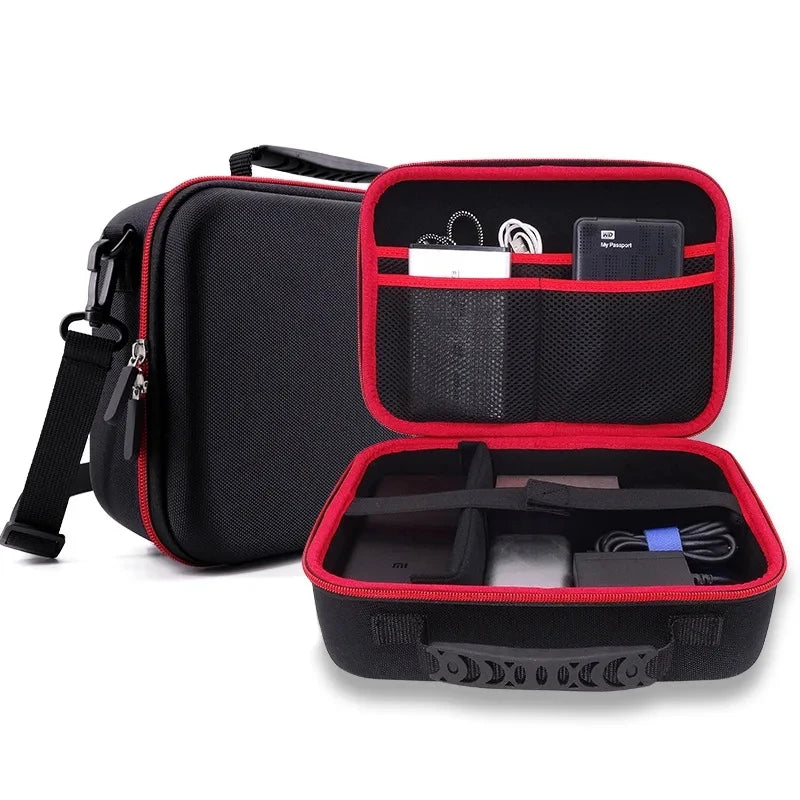 Large Capcaity EVA Bag Portable Hard Drive Case Adapter Power Bank Zpaxo black