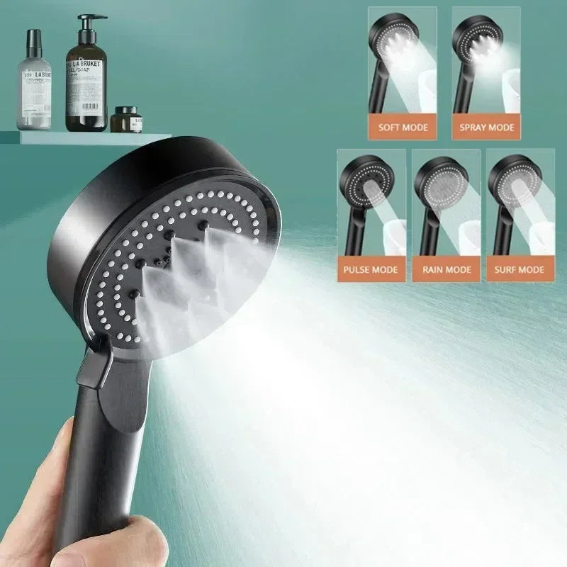 5-Mode High Pressure Handheld Shower Head | Water Saving