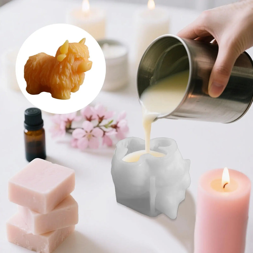 Highland Cow Silicone Mold Reusable 3D Resin Candle Chocolate Cake