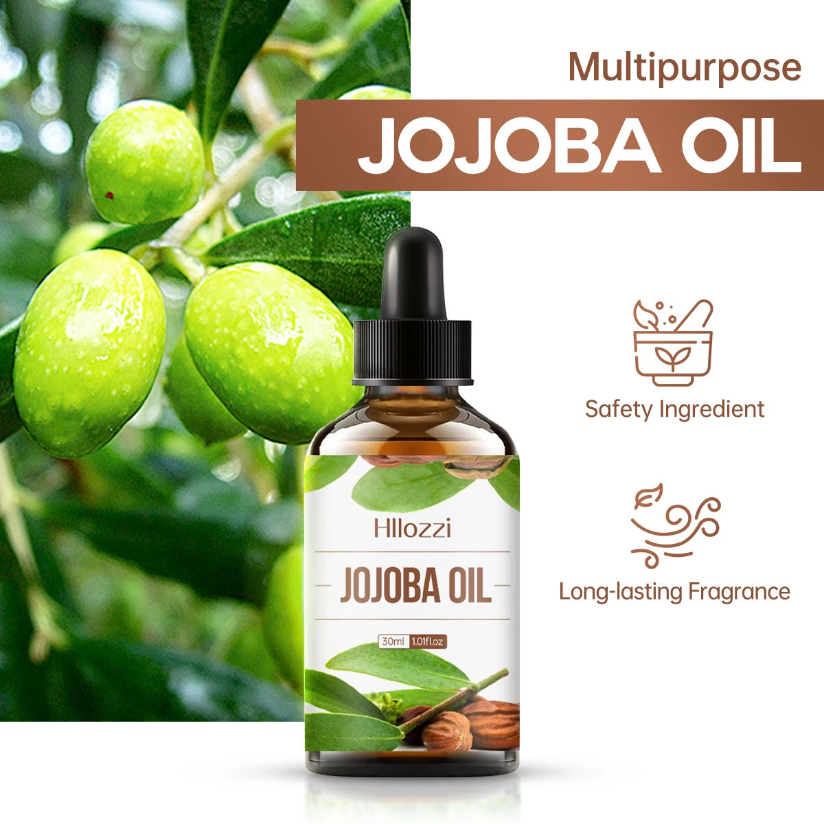 30ml Jojoba Oil Body Care Skin Firming Body Moisturizing Massage SPA Plant Essential Oil Aromatherapy Zpaxo