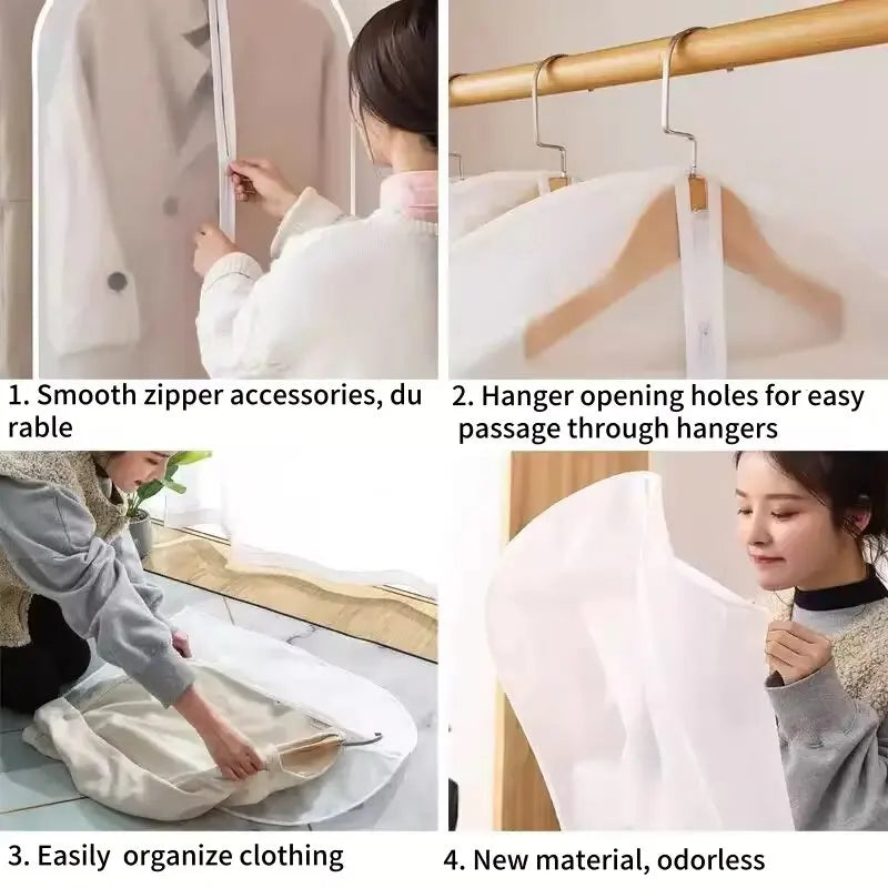 Moth-Proof Garment Bags with Zip – Washable 3/6-Pack