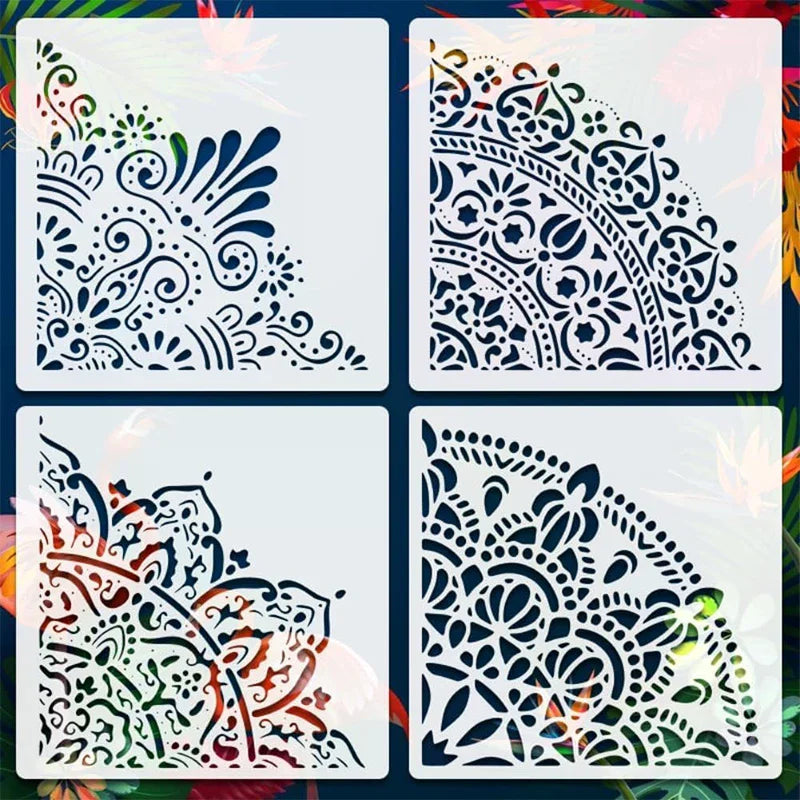 Large Mandala Stencils Reusable PET Painting Templates For Wall, Floor, Furniture, Fabric, Canvas, Wooden Decor Home Decor Zpaxo