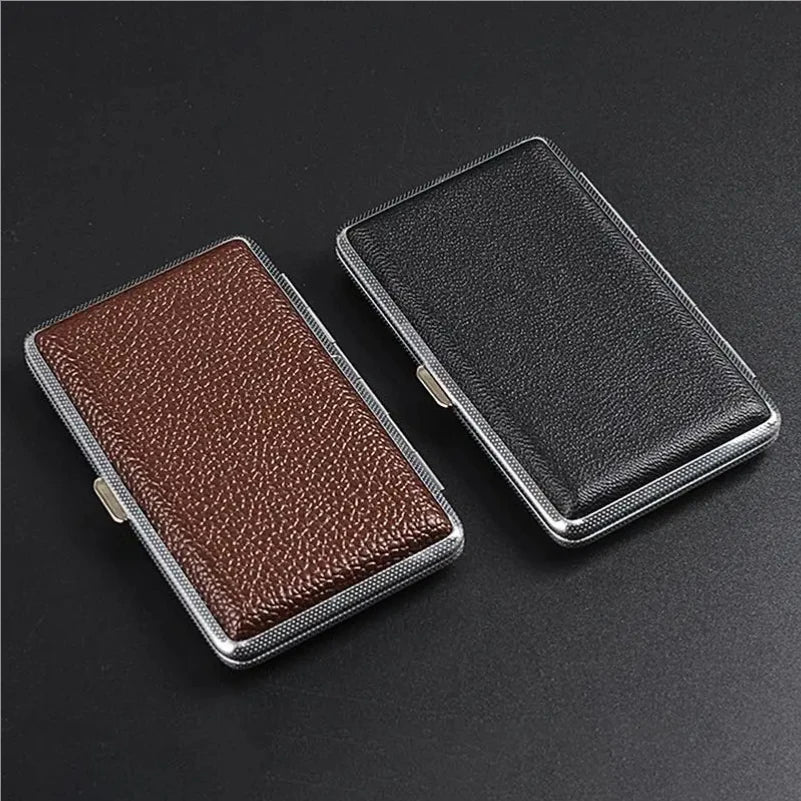 Leather Cigarettes Case Creative Classic 20-piece Pocket Box Cigarettes Storage Reusable PU Leather Cigarettes Container Zpaxo