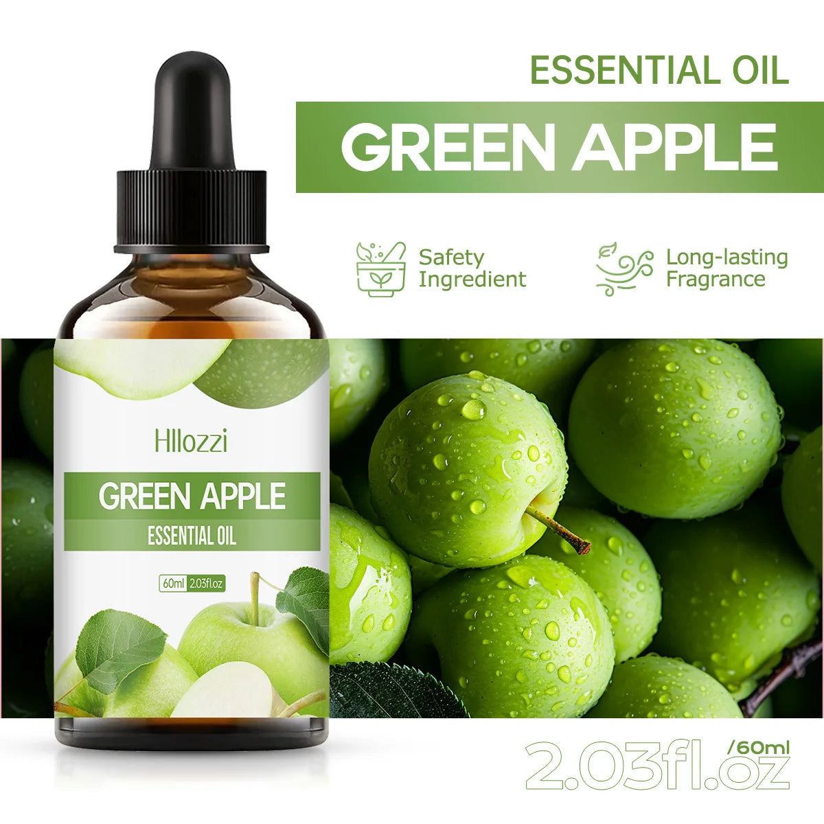 100ml/60ml/30ml green apple essential oil fruit essential oil aromatherapy aromatherapy essential oil humidifier diffuser Zpaxo