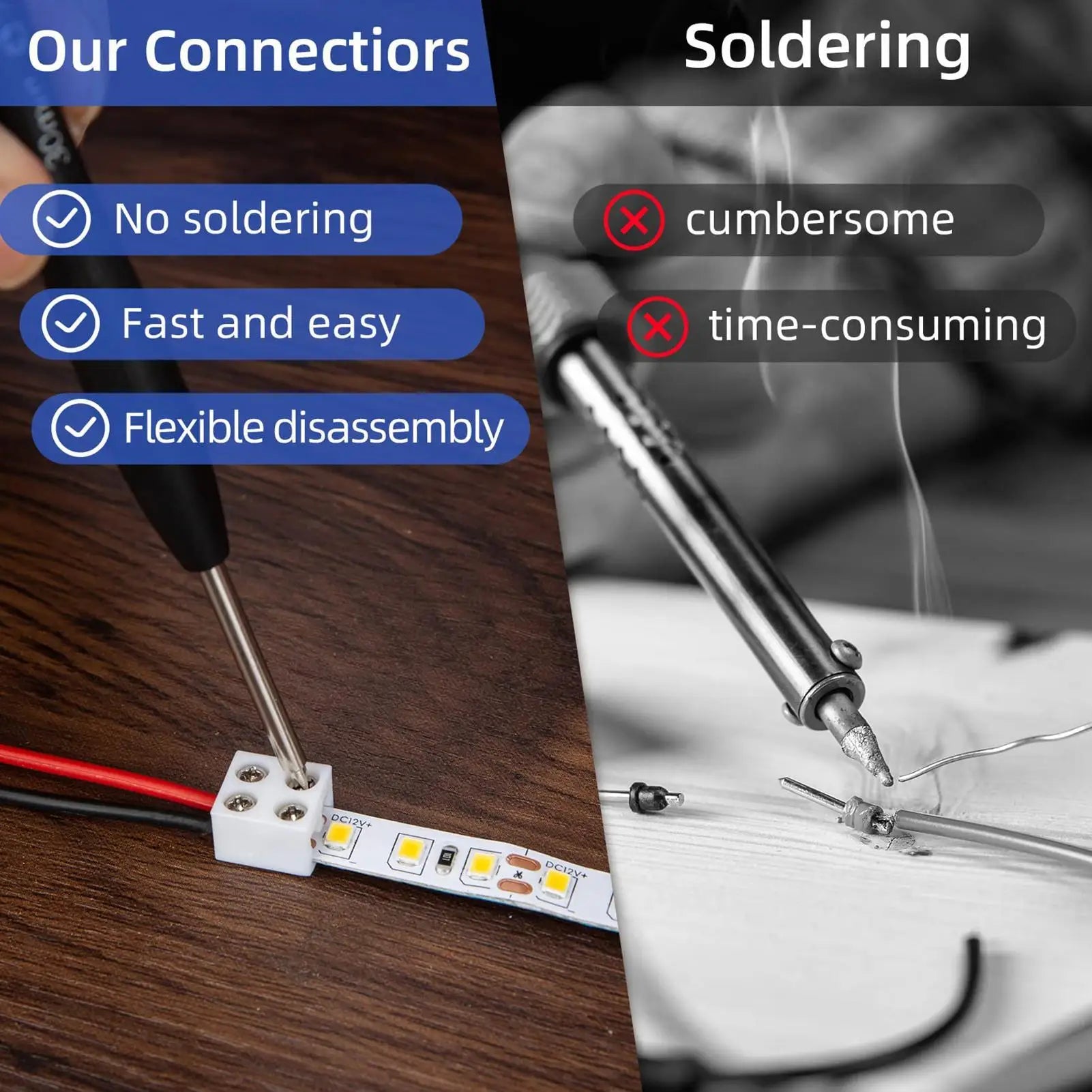 LED Light Strip Connectors Sturdy Connector User-friendly Connecting