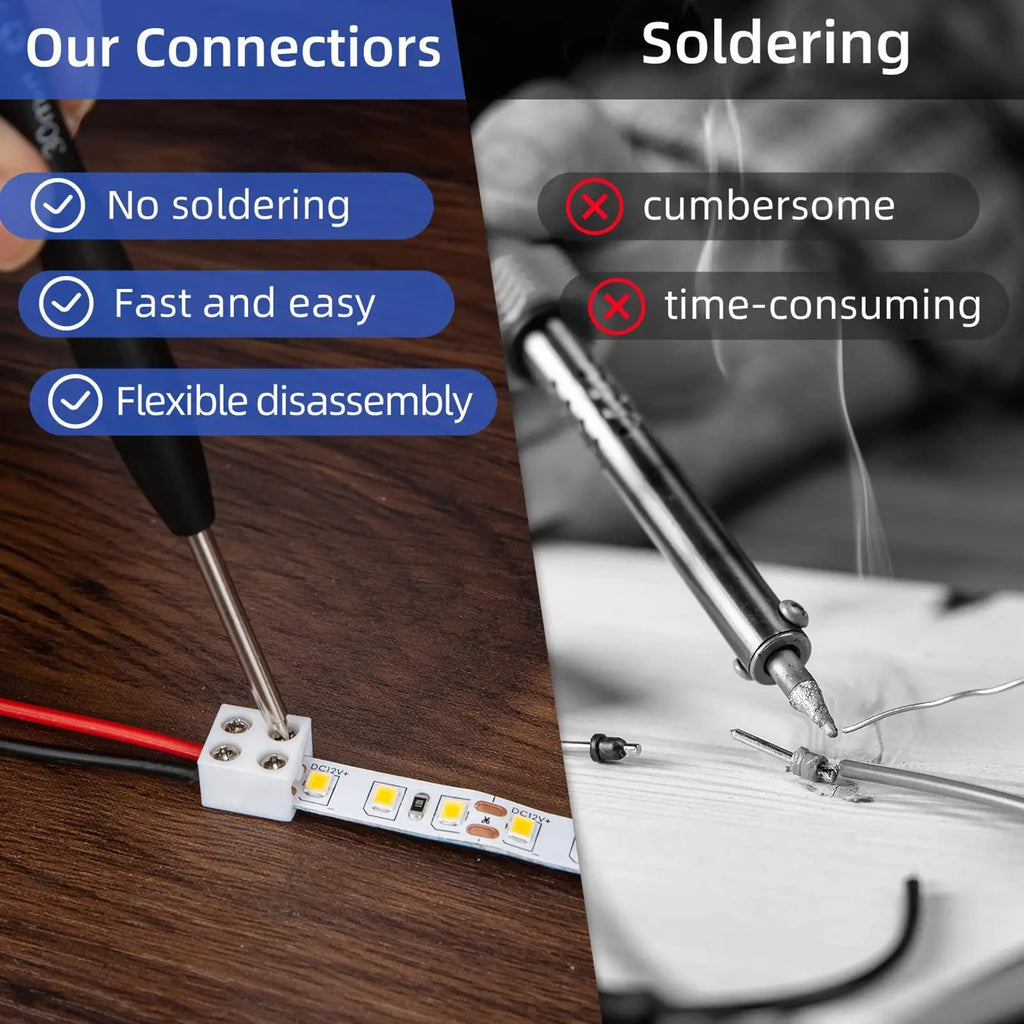 LED Light Strip Connectors 8mm Sturdy LED Connector User-Friendly LED Connecting Versatile LED Strip Light Connectors Zpaxo