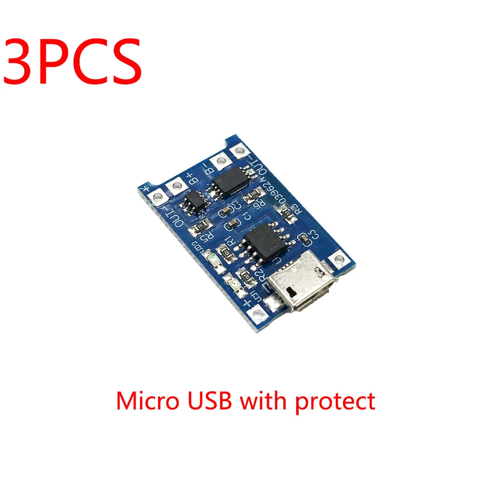 TP4056 5V 1A Type-c Mini USB Micro 18650 Lithium Battery Charger Zpaxo 3pcs 1