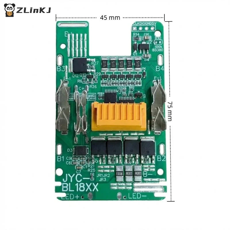 ▶1Pcs BMS PCBA For 18V Li-ion Battery Case Balance Charging Circuit Board Lithium Ion Batteries Pack BL1830 BL1860 BL1890 Zpaxo