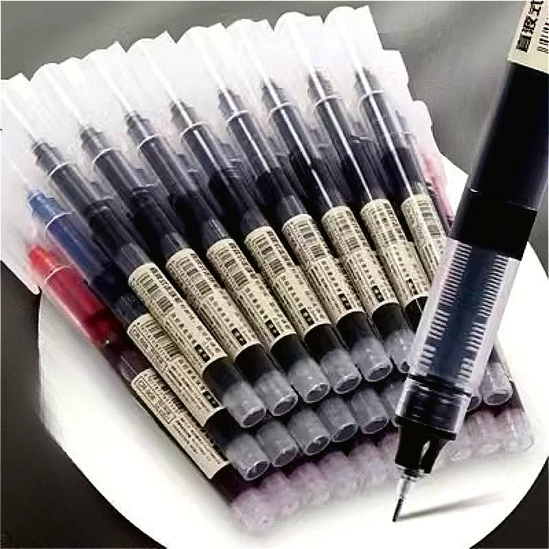 Needle Gel Pens Black Blue Red Ink Straight Liquid Pen Kawaii
