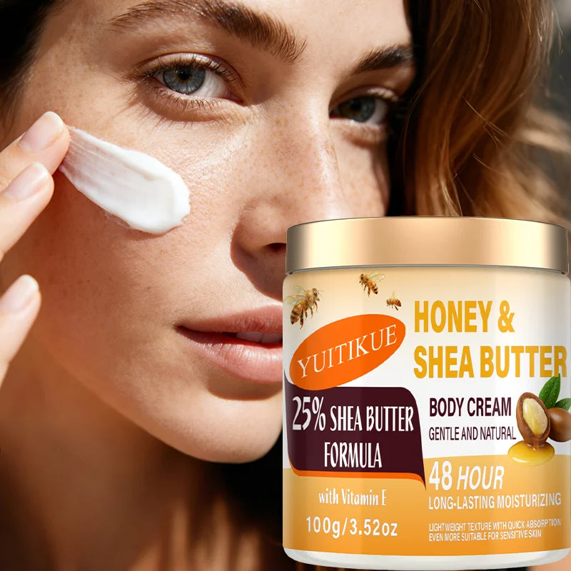 YUITIKUE 25% Shea Butter Body Cream 100g | 48H Moisturizer Body Moisturizer Cream Zpaxo