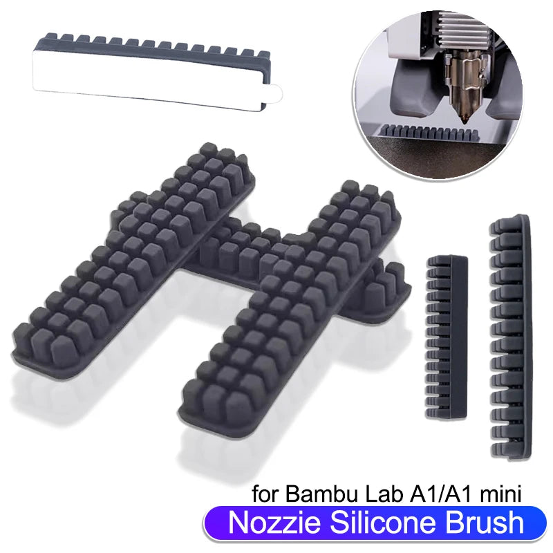 For Bambu Lab A1 Mini Nozzle Wiper Nozzle Brush Silicone Brush Hotbed Mounted For Bambu Lab 3D Printers Lab A1 Mini Accessories Zpaxo