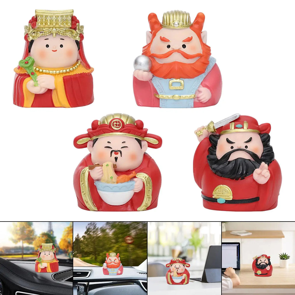 Resin Chinese Mythological Figurine Car Dashboard Ornament Fengshui Sculpture 2.3inch Tall for Bedroom Zpaxo