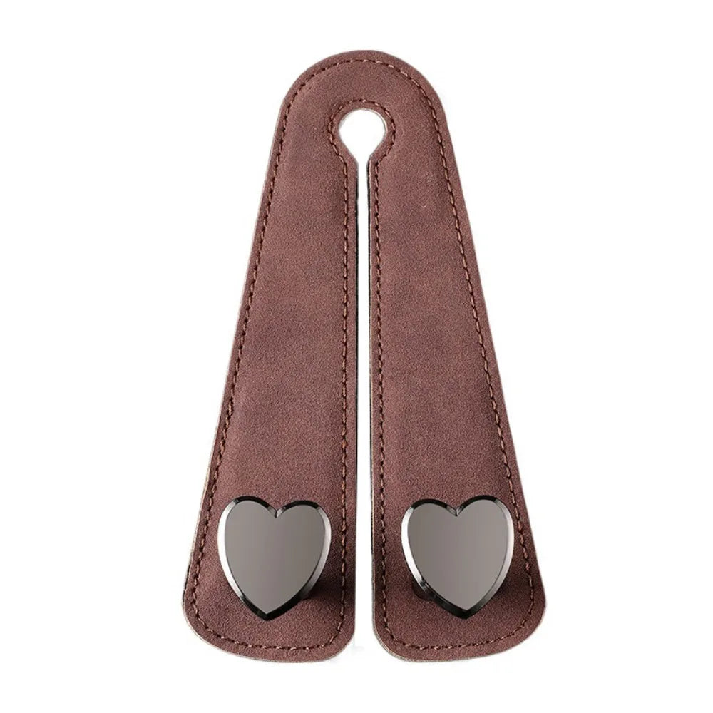 Heart Shape Car Seat Headrest Hooks Double Hook Universal Rear Phone Zpaxo Brown