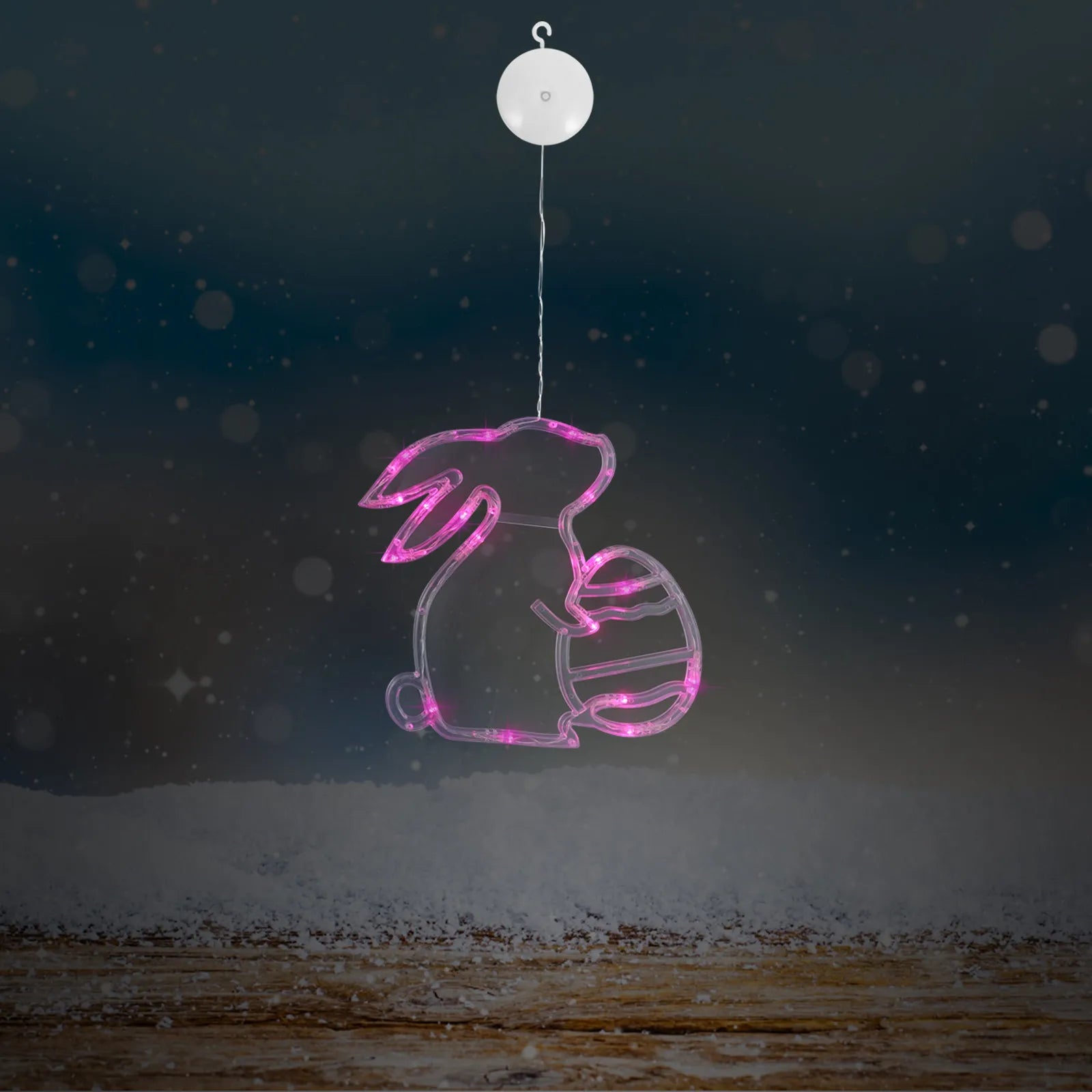 Battery Operated Bunny Shaped String Light Window Wall Decor Indoor