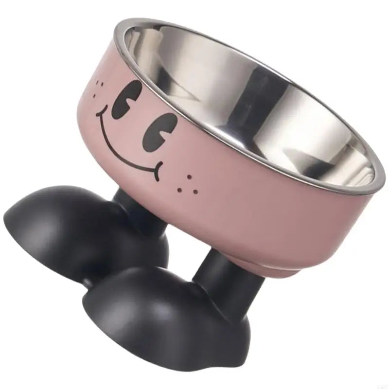 Modern Leg Pet Bowl Enhancing Neck Comfortable Stainless Steel Large