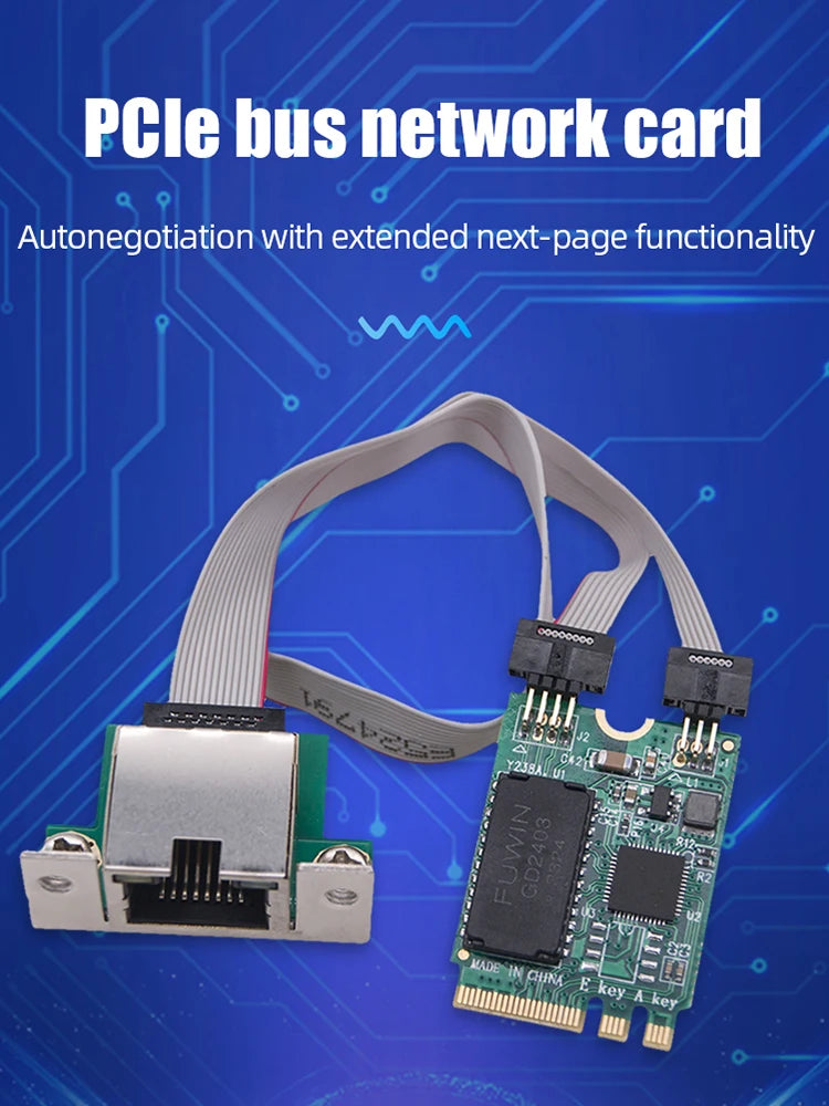 M 2 Gigabit Network Adapter 1000 100Mbps M2 RJ45 PCIE Bus Card