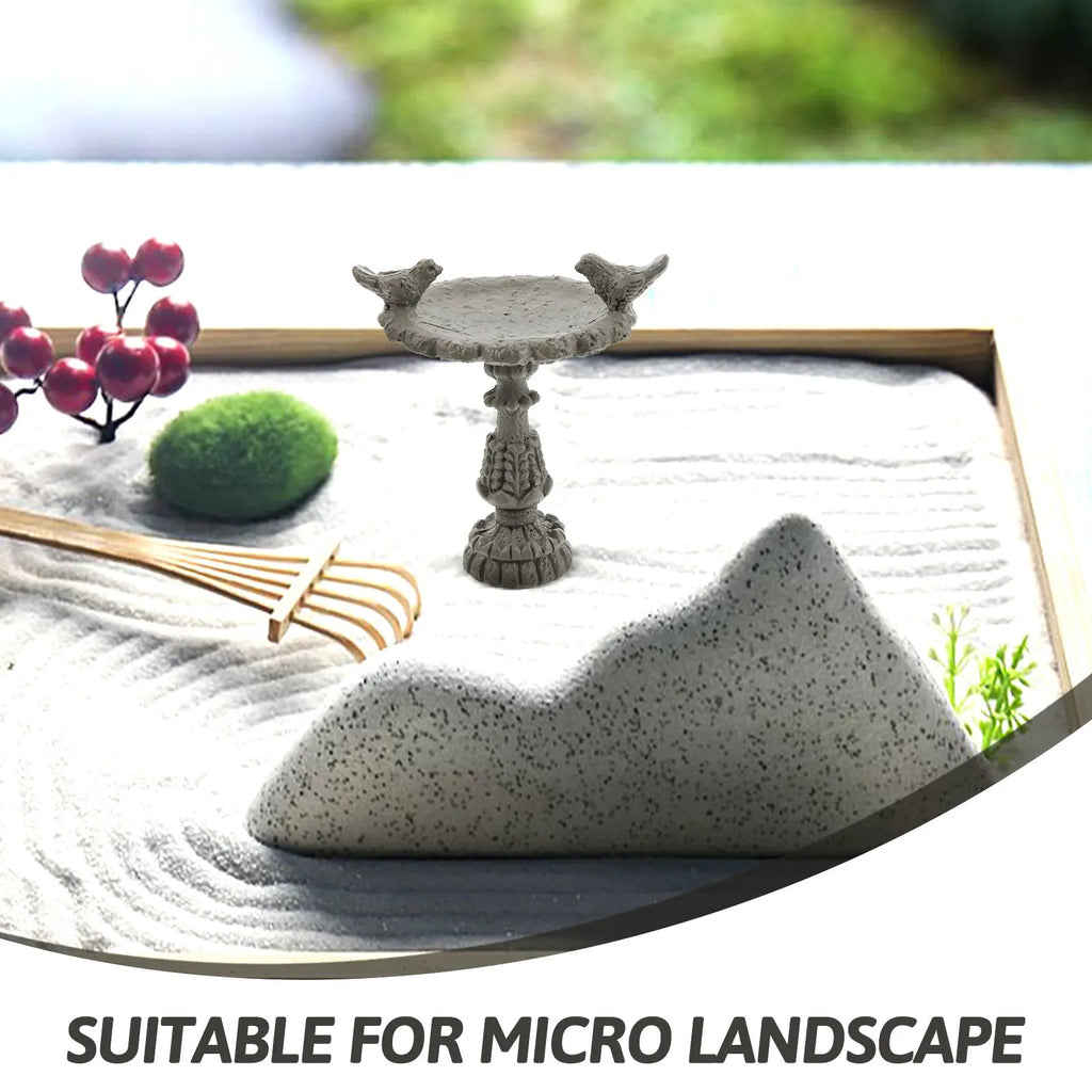 1Pcs Mini Garden Bird Pool Miniature House Decor Khaki Small Chic Delicate Mini Ornament for Micro Landscape Miniature Bird Pool Zpaxo