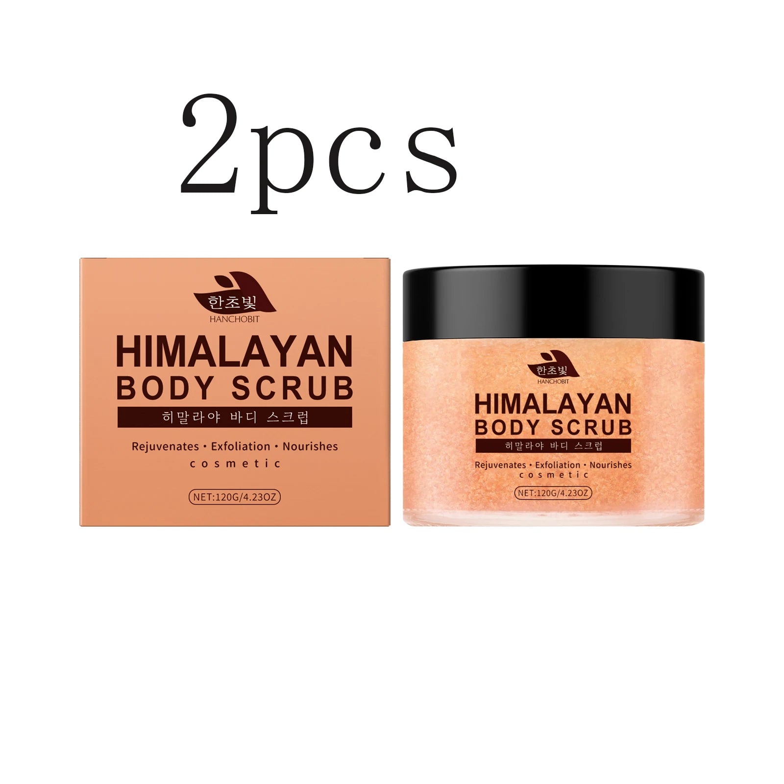 Himalayan Salt Body Scrub: Exfoliates Dead Skin Cells, Cleanses Skin, and Leaves Skin Hydrated & Silky-Smooth Zpaxo 120gx2pcs