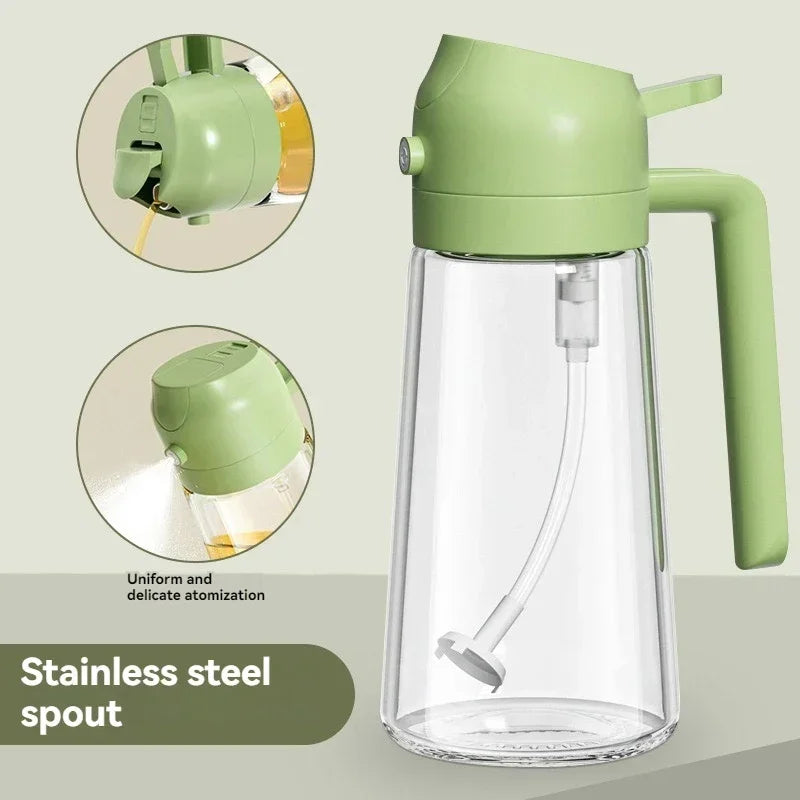470ml Glass Olive Oil Sprayer & Dispenser – 2-in-1 Air Fryer Oil Sprayer Dispenser Zpaxo