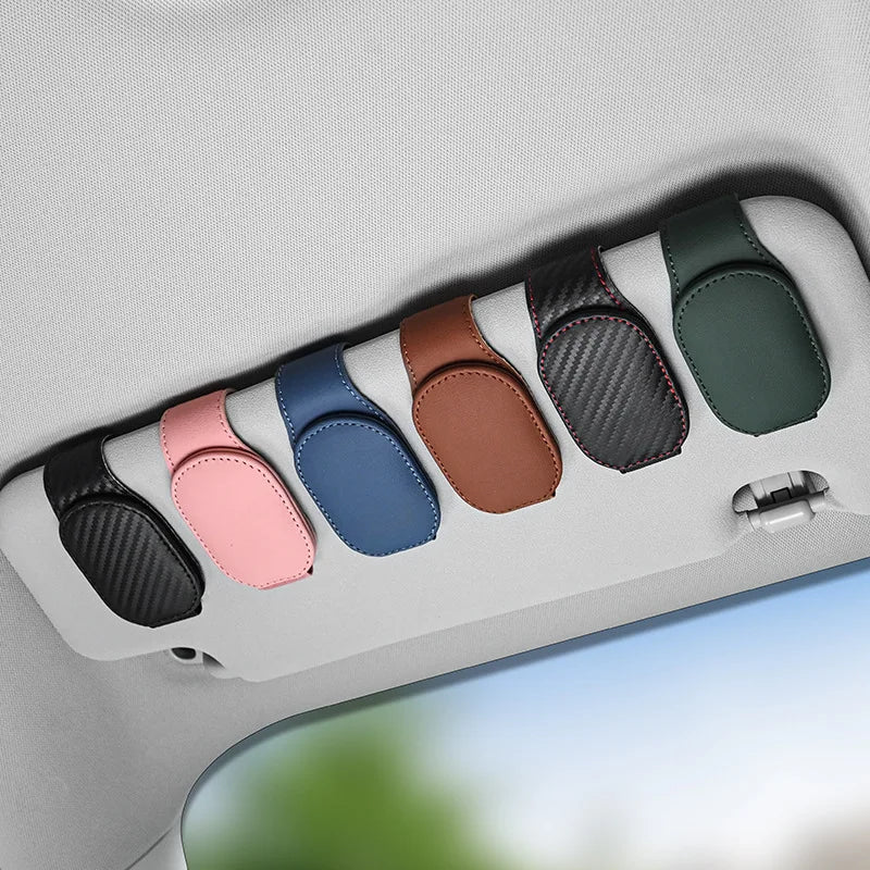 Car Sun Visor Glasses Case – Magnetic Clip & Card Holder
