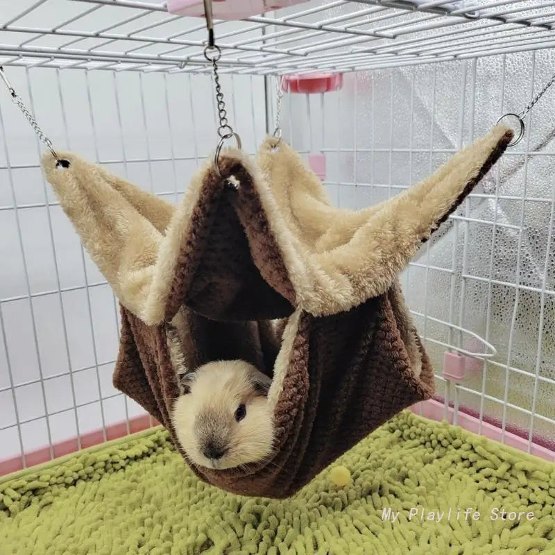 Hamster Hanging Hammock Warm Bed Plush House Hideout Cage Accessory
