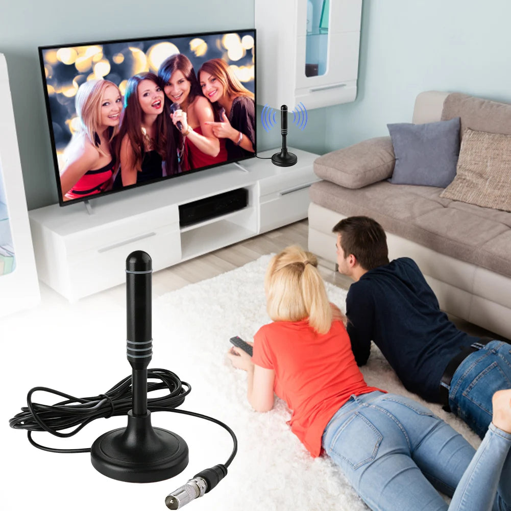 Portable TV Antenna Coax Cable Digital DVB-T DVB-T2 DAB Indoor