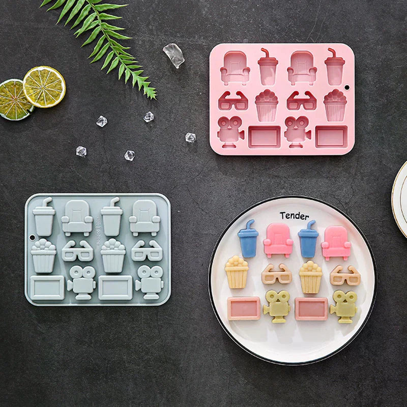 12 Cavity Cinema Theme Silicone Mold Popcorn Fondant Candy Chocolate Zpaxo