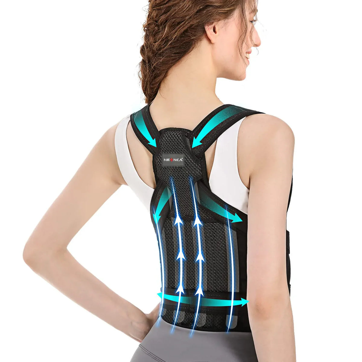 Back Brace Straightener Posture Corrector Scoliosis Hunchback Zpaxo black L