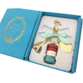 Alloy Bowknot Macaron Cake Pendant Bag Charm Gold Color Eiffel Tower Key Chains Kawaii Dessert Macaron Key Ring Women Girls Zpaxo Blue