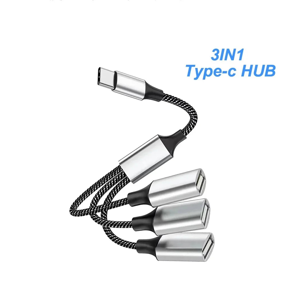 USB-C OTG Hub – 4-Port Type-C to USB Splitter Adapter USB-C Hub Adapter Zpaxo Type C 3 Ports