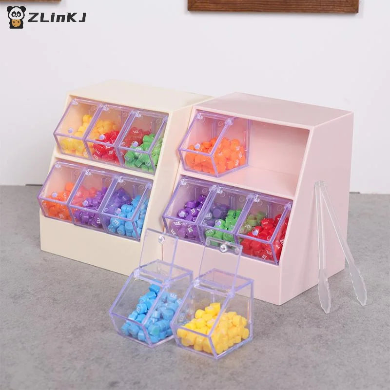 ▶1 Set Mini Supermarket Scene Ornament 1/12 Simulation Candy Display Rack Drawer Cabinet Model Dollhouse Furniture Decoration Zpaxo