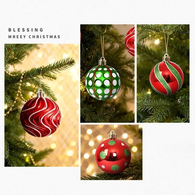 Glittering Christmas Ball Baubles Ornament Shatterproof Tree Hangings