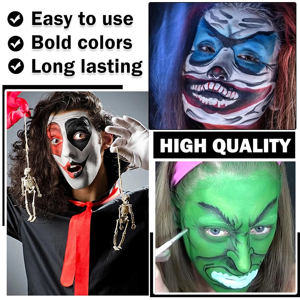 Non-toxic Monochrome Face Body Paint Palette-water Soluble Easy Clean Zpaxo