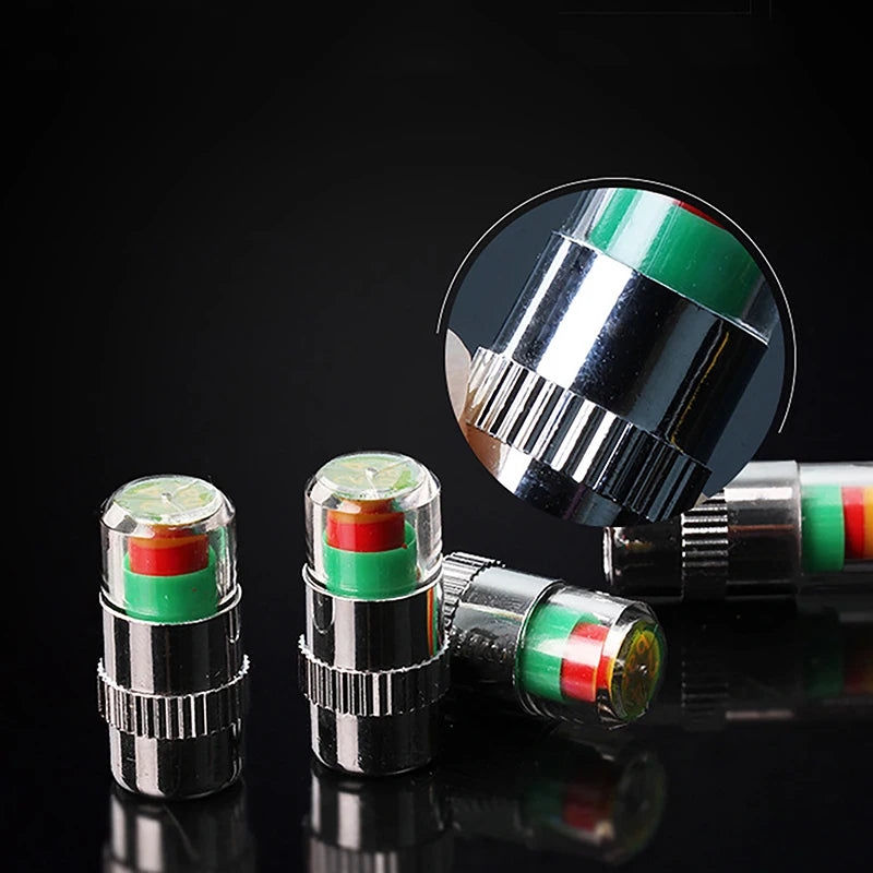 4-Pack Tire Pressure Indicator Valve Cap Sensors for Cars