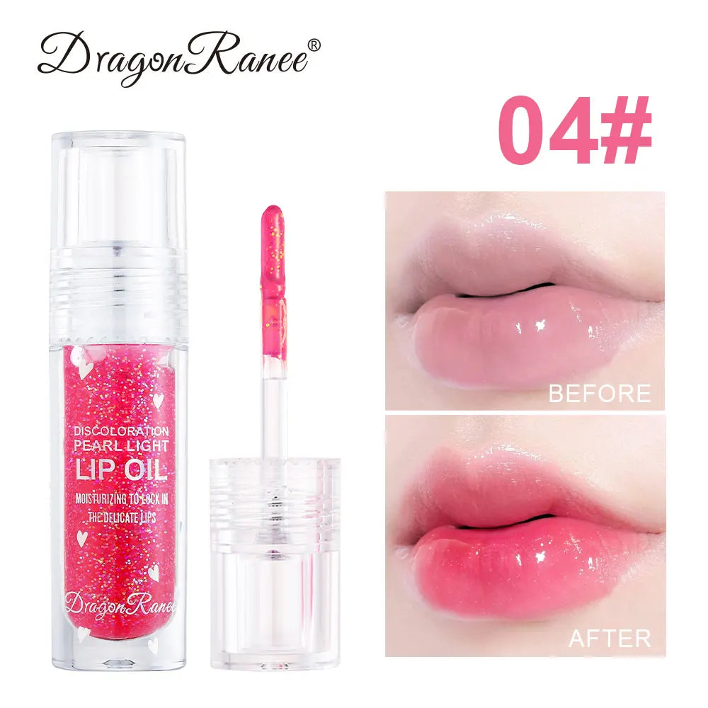 Lip Oil, Lip Gloss, Long-Lasting Moisturizing Tinted Lip Oil, Natural Color, Soft and Smooth Lips, Non-Sticky Glossy Finish, Lipstick Base Lip Gloss Zpaxo 4Dr117